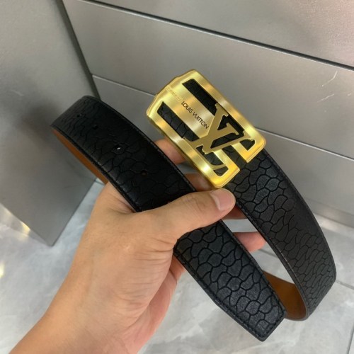 Super Perfect Quality LV Belts(100% Genuine Leather Steel Buckle)-4541