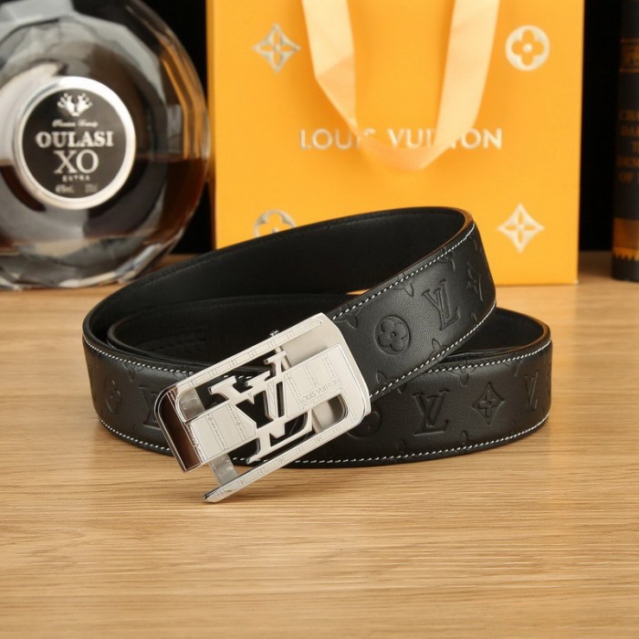 Super Perfect Quality LV Belts(100% Genuine Leather Steel Buckle)-4508