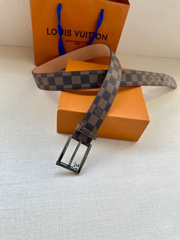 Super Perfect Quality LV Belts(100% Genuine Leather Steel Buckle)-4528