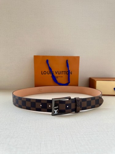 Super Perfect Quality LV Belts(100% Genuine Leather Steel Buckle)-4527