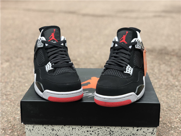 Authentic Air Jordan 4 Bred 2019