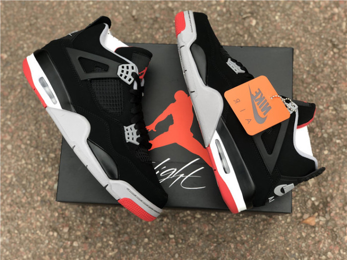 Authentic Air Jordan 4 Bred 2019