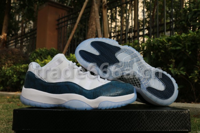 Authentic Air Jordan 11 Low “Navy Blue Snakeskin”
