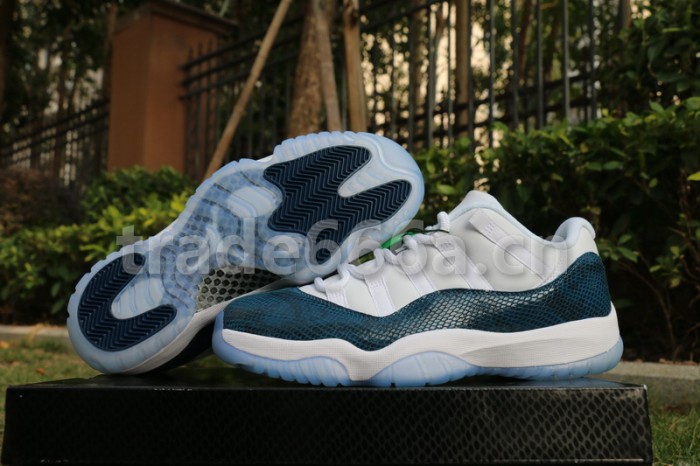 Authentic Air Jordan 11 Low “Navy Blue Snakeskin”