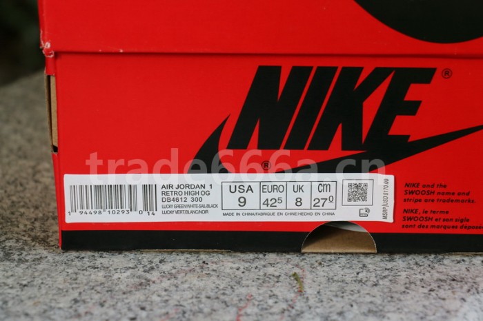 Authentic Air Jordan 1 High OG WMNS “Lucky Green”