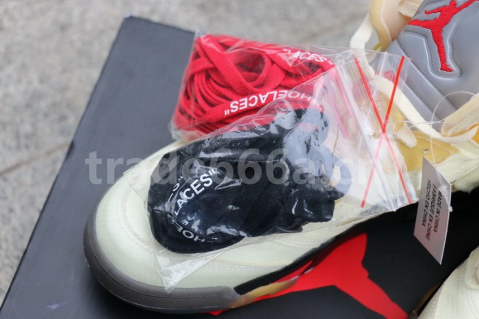 Authentic OFF-WHITE x Air Jordan 5 “Sail”