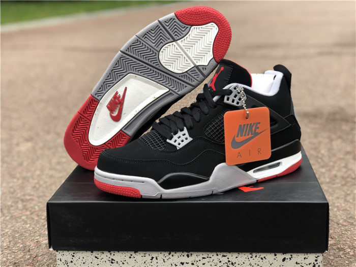 Authentic Air Jordan 4 Bred 2019