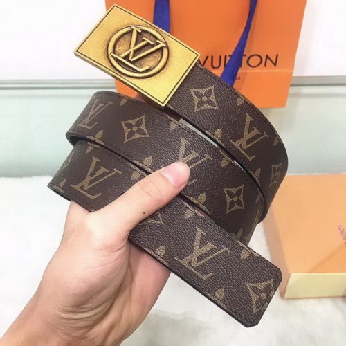 Super Perfect Quality LV Belts(100% Genuine Leather Steel Buckle)-1774
