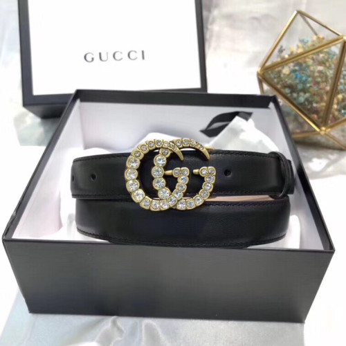 Super Perfect Quality G women Belts(100% Genuine Leather,steel Buckle)-394