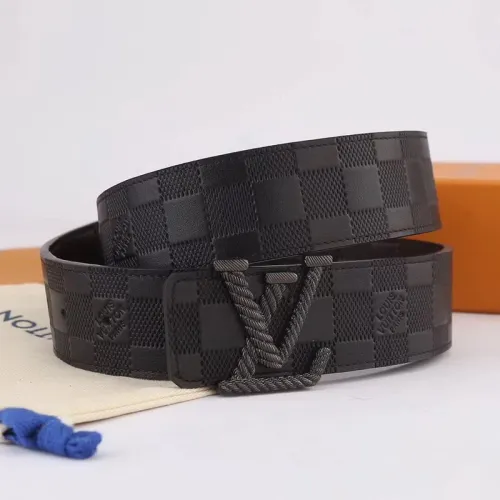 Super Perfect Quality LV Belts(100% Genuine Leather Steel Buckle)-1354