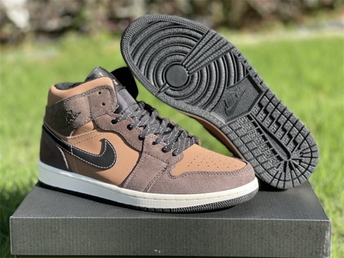 Authentic Air Jordan 1 Mid Brown GS