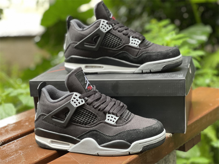 Authentic Air Jordan 4 “Black Canvas”