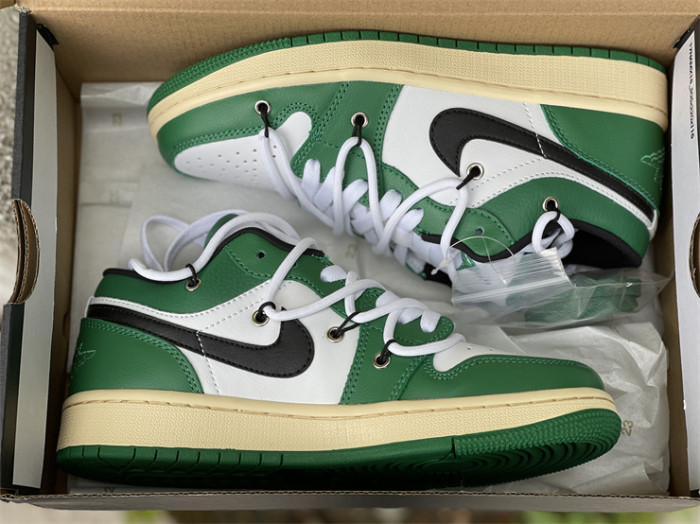 Authentic Air Jordan 1 Low White Green