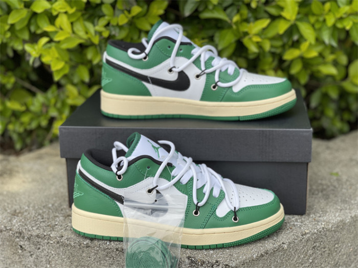 Authentic Air Jordan 1 Low White Green
