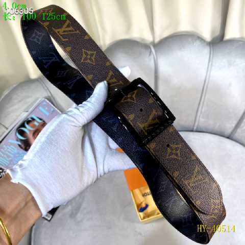 Super Perfect Quality LV Belts(100% Genuine Leather Steel Buckle)-2463