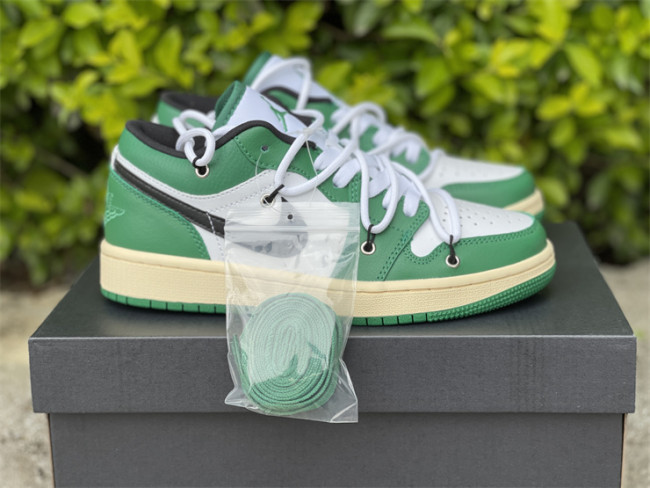 Authentic Air Jordan 1 Low White Green