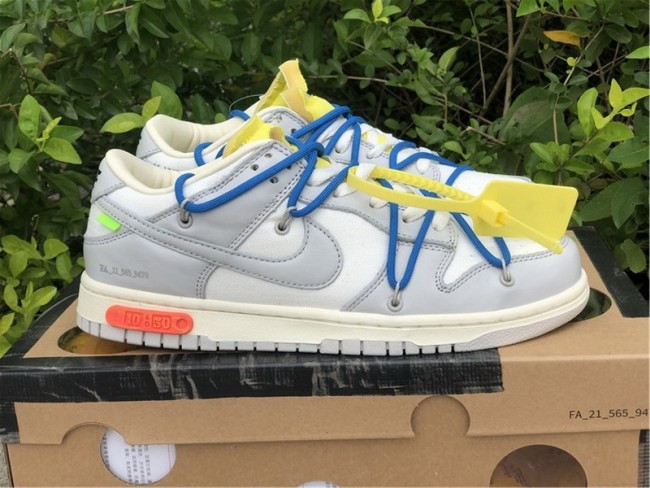 Authentic Off White x Nike Dunk Low The 50 Grey