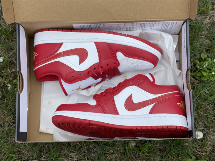 Authentic Air Jordan 1 Low White Red