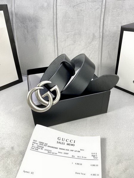 Super Perfect Quality G Belts(100% Genuine Leather,steel Buckle)-2953