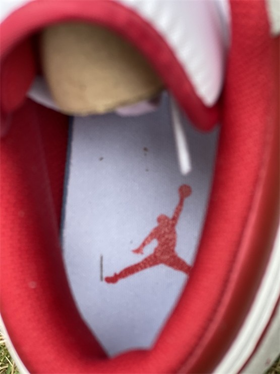 Authentic Air Jordan 1 Low Light Smoke Grey Gym Red