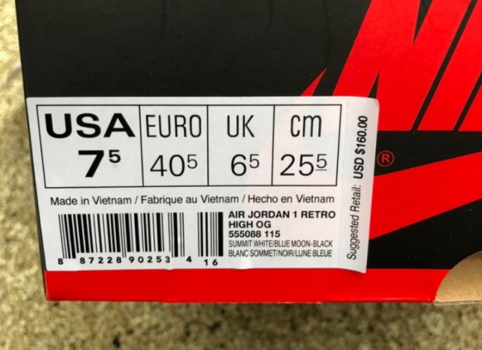 Authentic Air Jordan 1 Retro “Blue Moon” Restock