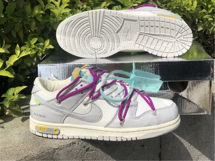 Authentic Off-White x Nike Dunk Low Beige Grey