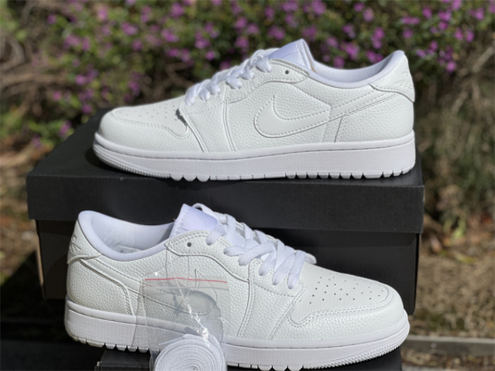 Authentic Air Jordan 1 Low Golf “Triple White”