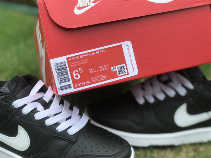 Authentic Nike Dunk Low Retro Black White DJ6188-002