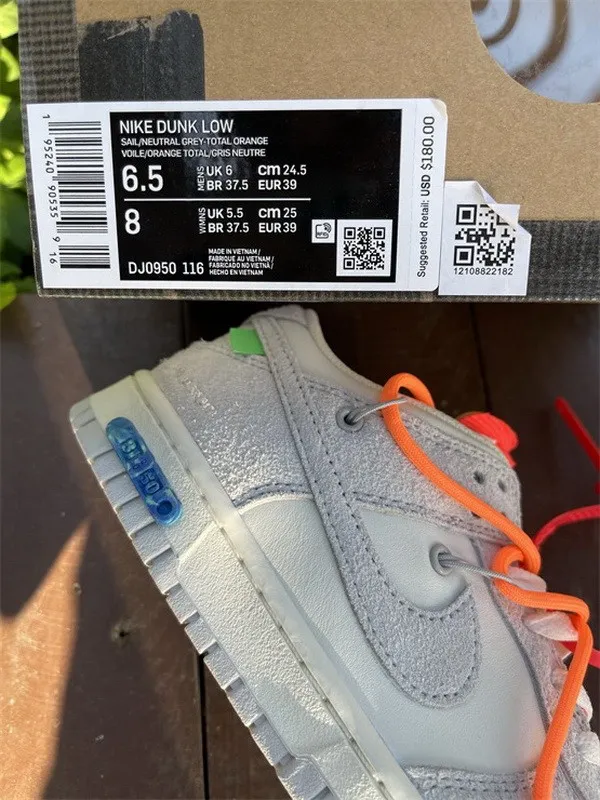 Authentic OFF-WHITE x Nike Dunk Low “The 50” DM0950 116