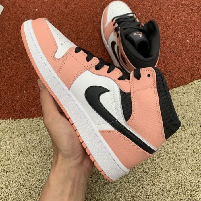 Authentic Air Jordan 1 Mid Pink quarts GS
