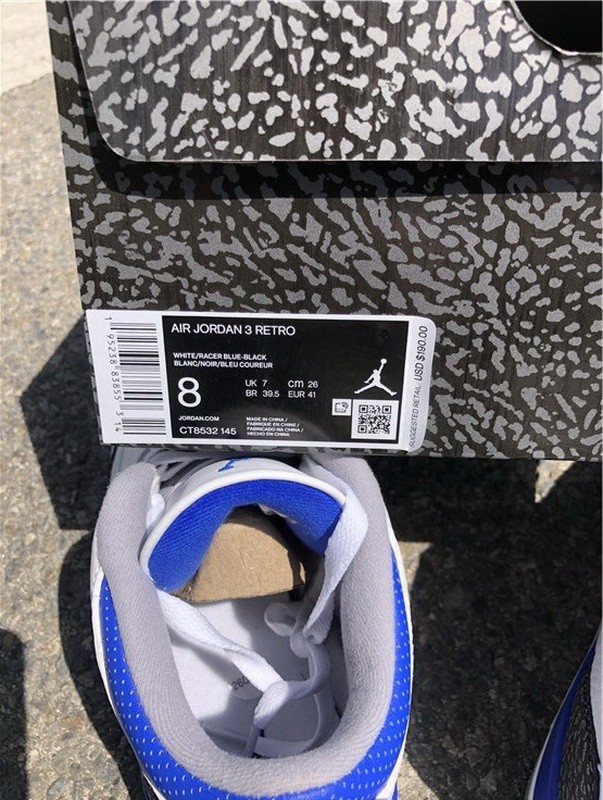 Authentic Air Jordan 3 “ Racer Blue”