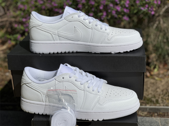 Authentic Air Jordan 1 Low Golf “Triple White”