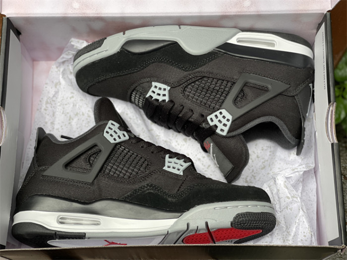 Authentic Air Jordan 4 “Black Canvas”