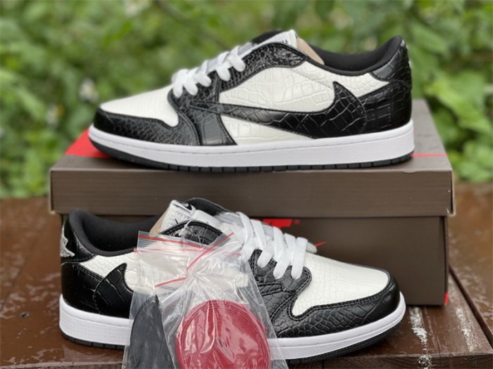 Authentic Travis Scott x Air Jordan 1 Low Black White