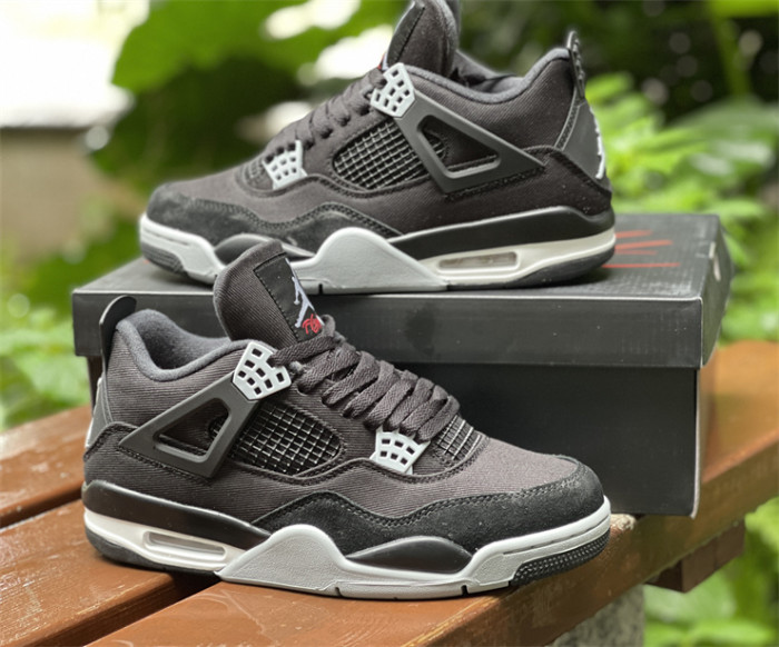 Authentic Air Jordan 4 “Black Canvas”