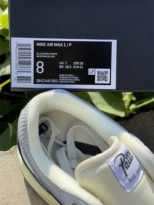 Authentic Patta x Nike Air Max 1 Black Grey