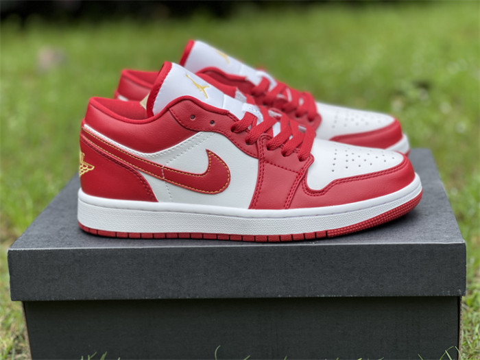 Authentic Air Jordan 1 Low White Red