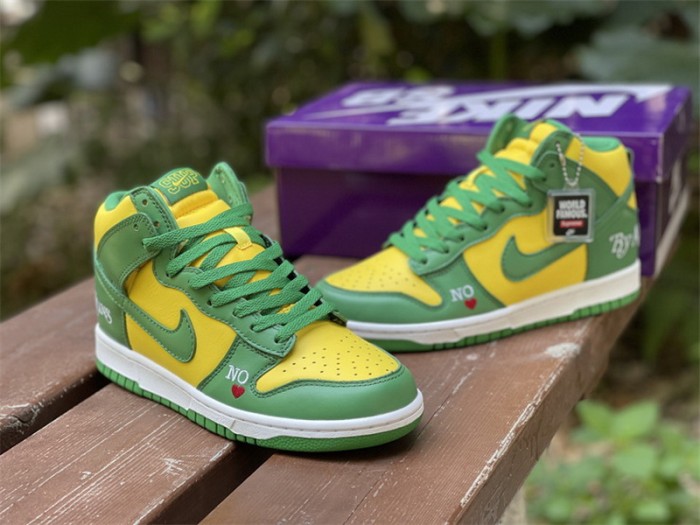 Authentic Supreme x SB Dunk High “Brazil”