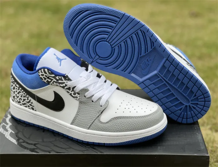 Authentic Air Jordan 1 Low True Blue GS