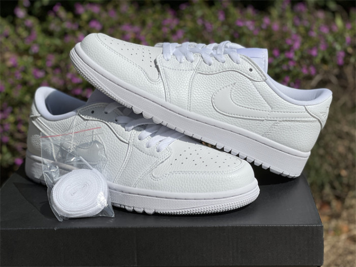 Authentic Air Jordan 1 Low Golf “Triple White”