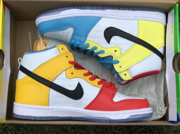 Authentic Fro skate x Nike SB Dunk High All Love No Hate