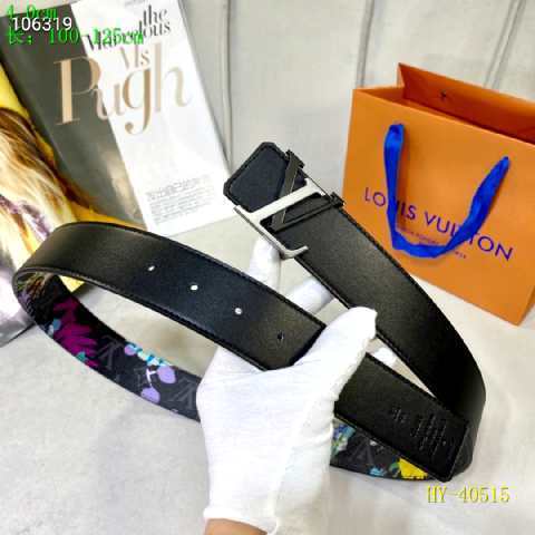 Super Perfect Quality LV Belts(100% Genuine Leather Steel Buckle)-2482