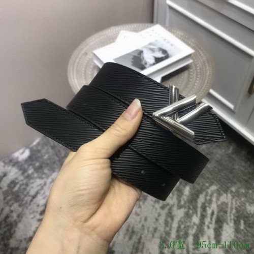 Super Perfect Quality LV Belts(100% Genuine Leather Steel Buckle)-3403