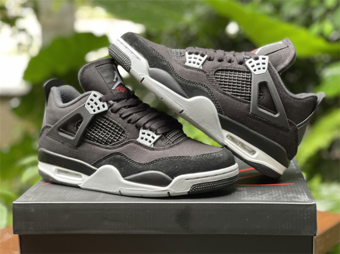 Authentic Air Jordan 4 “Black Canvas”