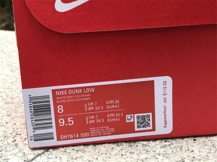 Authentic Nike Dunk Low Retro SE “Barber Shop” White Grey