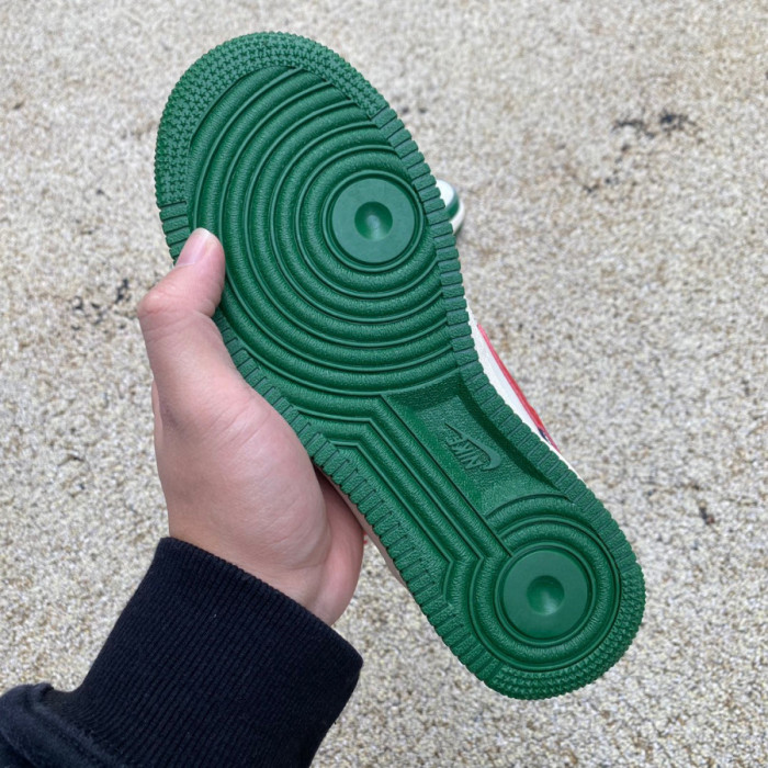 Authentic Nike Air Force 1 Beige Green Red