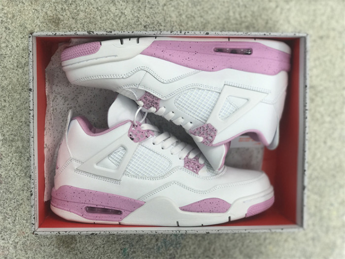 Authentic Air Jordan 4 White Pink
