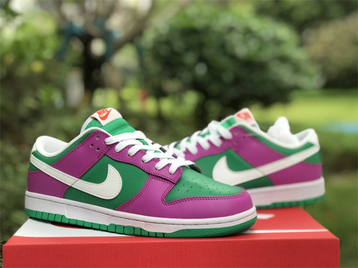 Authentic Nike Dunk Low Purple Green