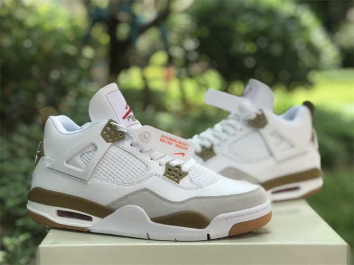 Authentic Nike SB x Air Jordan 4 White Camel