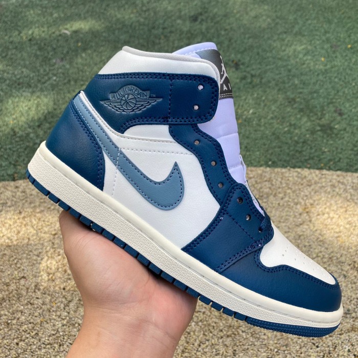 Authentic Air Jordan 1 Mid Sky French Blue Women shoes